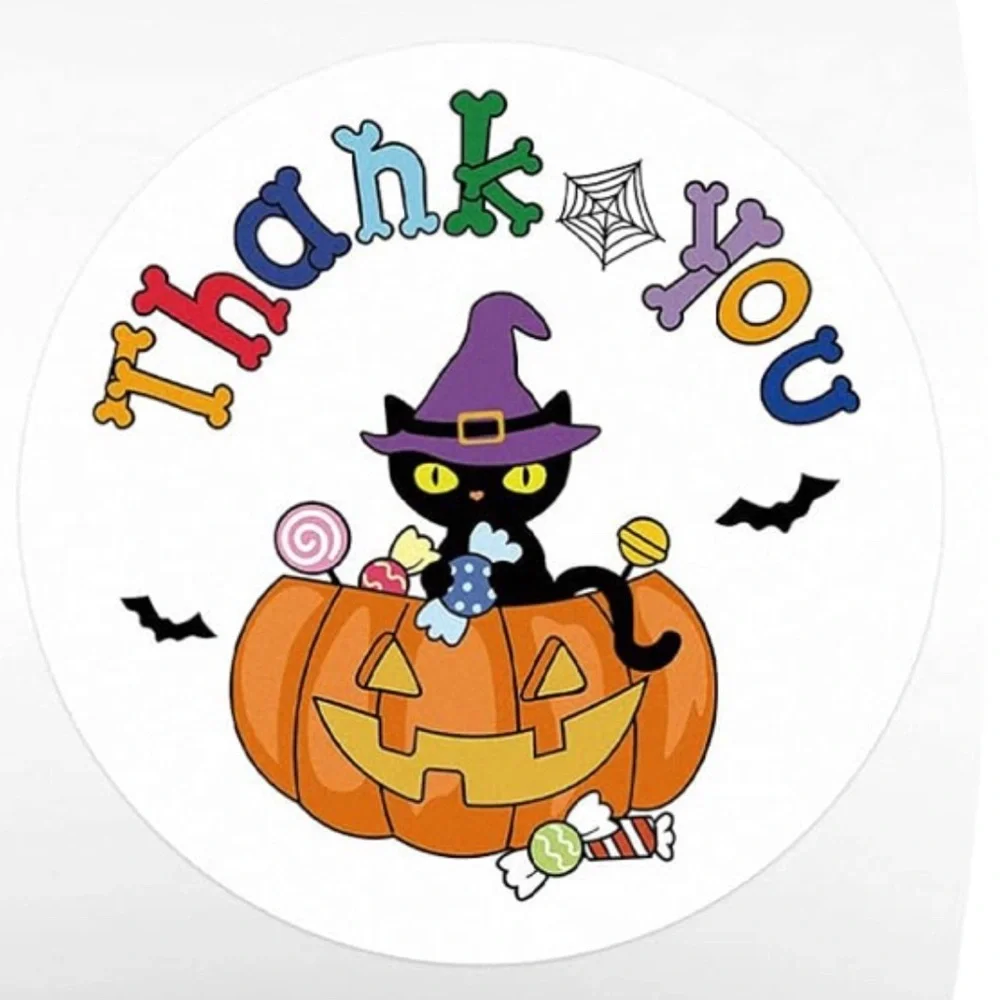 40 Halloween Thank you stickers